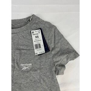 Reebok Women's Gray Small Logo Pocket TShirt XS‎ New With Tags